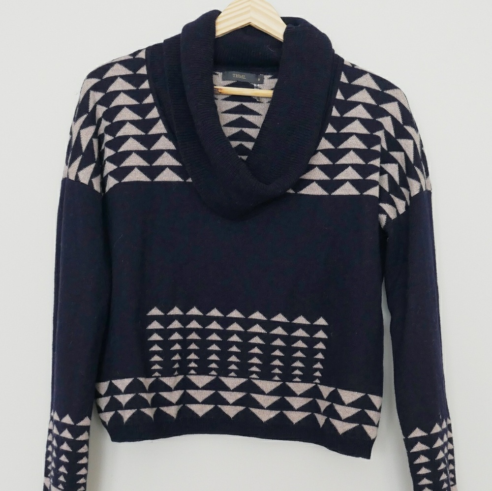 THML Cropped Navy Blue Sweater